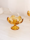 Vintage Viking Epic Amber Glass Footed Candleholder
