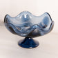 Vintage Viking Epic Dark Blue Footed Pedestal Compote Bowl