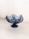 Vintage Viking Epic Dark Blue Footed Pedestal Compote Bowl