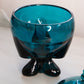 Vintage Viking Glass Old Bluenique Teal Blue 3 Foil Lidded Dish
