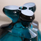 Vintage Viking Glass Old Bluenique Teal Blue 3 Foil Lidded Dish