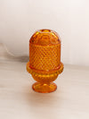 Vintage Viking Orange Glass Diamond Point Footed Fairy Lamp