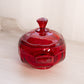 Vintage Viking Red Amberina Glass Lidded Dish (Glows)