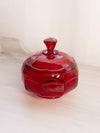 Vintage Viking Red Amberina Glass Lidded Dish (Glows)