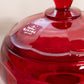 Vintage Viking Red Amberina Glass Lidded Dish (Glows)