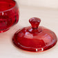 Vintage Viking Red Amberina Glass Lidded Dish (Glows)