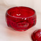 Vintage Viking Red Amberina Glass Lidded Dish (Glows)