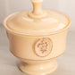 Vintage Westmoreland Almond Glass Floral Lidded Dish