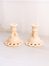 Vintage Westmoreland Almond Milk Glass Doric Candlestick