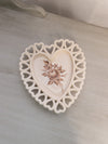 Vintage Westmoreland Almond Milk Glass Floral Handpainted Heart Dish