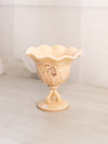 Vintage Westmoreland Almond Milk Glass Compote with Floral Details