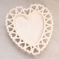 Vintage Westmoreland Almond Milk Glass Heart Lattice Edge Plate