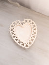 Vintage Westmoreland Almond Milk Glass Heart Lattice Edge Plate