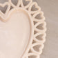 Vintage Westmoreland Almond Milk Glass Heart Lattice Edge Plate