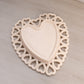 Vintage Westmoreland Almond Milk Glass Heart Lattice Edge Plate