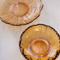 Vintage Westmoreland Amber Glass Large Lotus Bowl & Plate