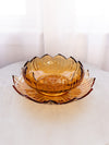 Vintage Westmoreland Amber Glass Large Lotus Bowl & Plate