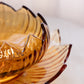 Vintage Westmoreland Amber Glass Large Lotus Bowl & Plate