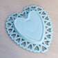 Vintage Westmoreland Blue Milk Glass Floral Handpainted Heart Dish