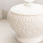 Vintage Westmoreland Bramble Large White Milk Glass Leaf Lidded Jar