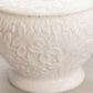 Vintage Westmoreland Bramble Large White Milk Glass Leaf Lidded Jar