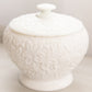 Vintage Westmoreland Bramble Large White Milk Glass Leaf Lidded Jar