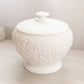Vintage Westmoreland Bramble Large White Milk Glass Leaf Lidded Jar