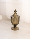 Vintage Westmoreland Brown Glass Footed Lidded Dish Pointed Finial