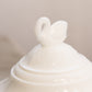 Vintage Westmoreland Circular White Milk Glass Lidded Swan Dish
