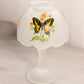 Vintage Clear Satin Glass Butterfly Fairy Lamp Candle Holder