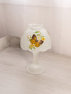 Vintage Clear Satin Glass Butterfly Fairy Lamp Candle Holder