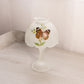 Vintage Clear Satin Glass Butterfly Fairy Lamp Candle Holder