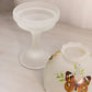 Vintage Clear Satin Glass Butterfly Fairy Lamp Candle Holder