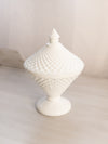 Vintage Westmoreland English Hobnail Milk Glass Lidded Dish