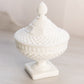 Vintage Westmoreland English Hobnail Short Milk Glass Lidded Dish