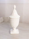 Vintage Westmoreland English Hobnail Square Base Milk Glass Lidded Dish