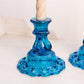 Vintage Westmoreland Glass Blue Doric Candle Stick