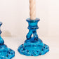 Vintage Westmoreland Glass Blue Doric Candle Stick