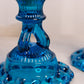 Vintage Westmoreland Glass Blue Doric Candle Stick