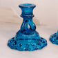 Vintage Westmoreland Glass Blue Doric Candle Stick