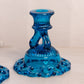 Vintage Westmoreland Glass Blue Doric Candle Stick