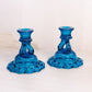 Vintage Westmoreland Glass Blue Doric Candle Stick