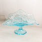 Vintage Westmoreland Glass Blue Footed Old Quilt Banana Boat