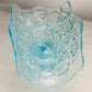 Vintage Westmoreland Glass Blue Footed Old Quilt Banana Boat