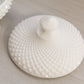 Vintage Westmoreland Glass Circular Milk Glass English Hobnail Lidded Dish