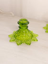 Vintage Westmoreland Glass Green Ring and Petal Candlestick