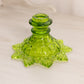 Vintage Westmoreland Glass Green Ring and Petal Candlestick