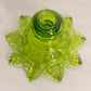 Vintage Westmoreland Glass Green Ring and Petal Candlestick