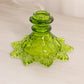 Vintage Westmoreland Glass Green Ring and Petal Candlestick