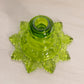 Vintage Westmoreland Glass Green Ring and Petal Candlestick